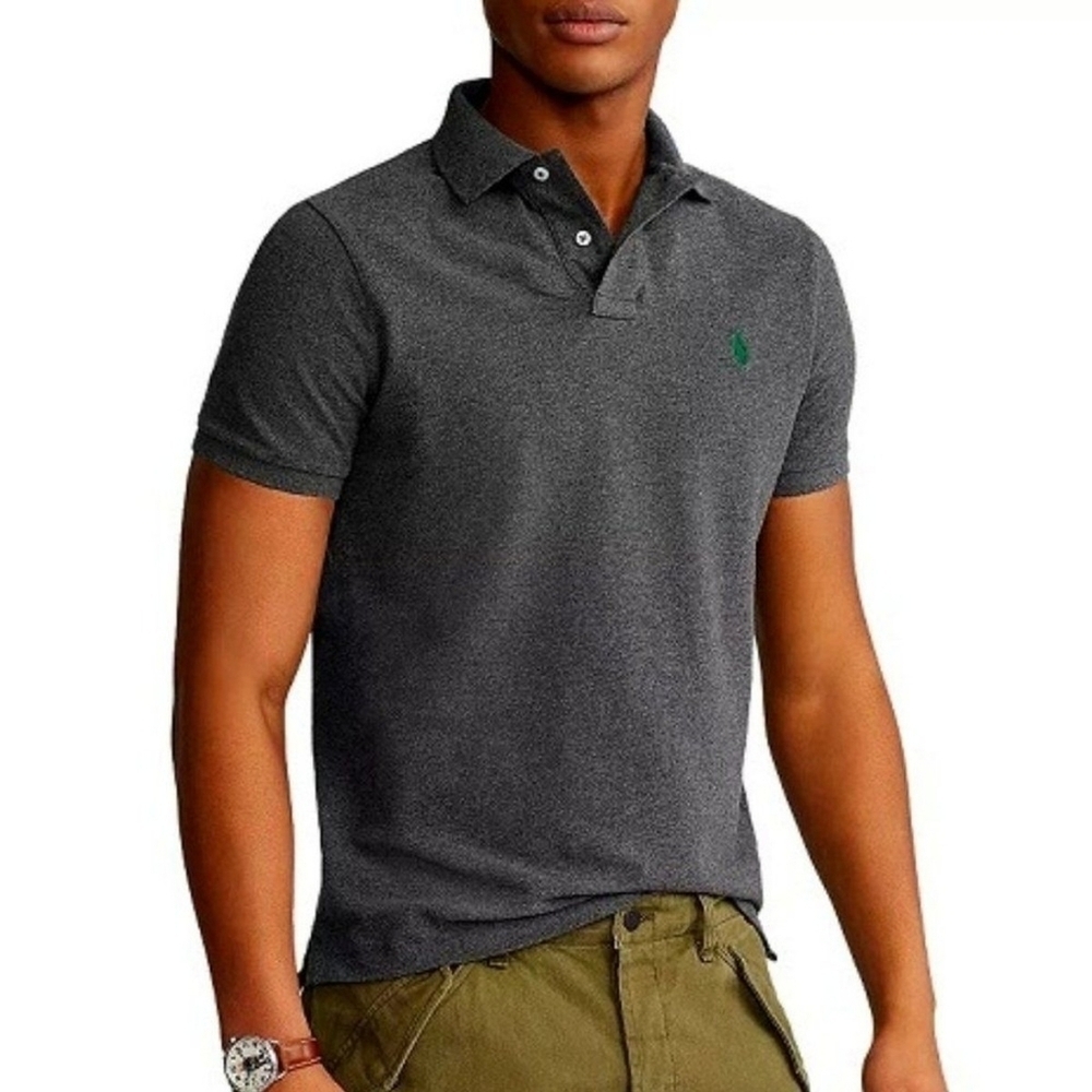 Ralph Lauren Gray Polo Shirt Classic Design, Size XL Tall